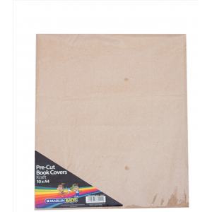 Marlin Kids A4 Precut Book Covers Brown Kraft Pack of 10