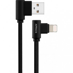 Appacs Right-Angle Lightning Cable (1m) - Black