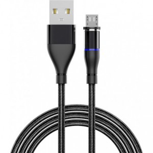 Appacs U118 Round Magnetic Charging  Micro-USB Cable - Black