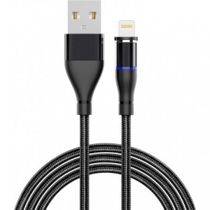 Appacs U118 Round Magnetic Charging Cable - Lightning- Black