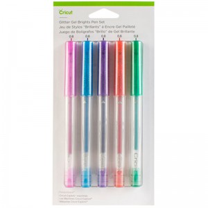 Cricut 2004026 Explore + Maker Medium Point Gel Pen Set 5-pack (Glitter Brights)