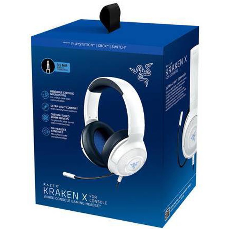 Razer Kraken X For Console Wired Console Gaming Headset For Playstation White Ps4 Ps5 Geewiz