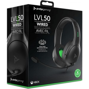 PDP Gaming - LVL 50 Wired Stereo Gaming Headset - Black Camo (Xbox Series X / Xbox One / Win 10)