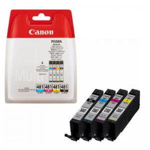 Canon CLI-481 Black, Cyan, Magenta, Yellow Printer Ink Cartridges