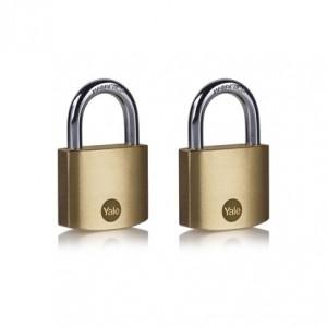 Yale 40mm Brass Padlock - Duo Pack