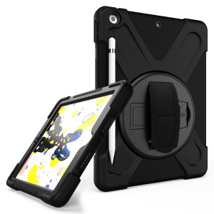 Tuff-Luv 10.2-inch Rugged Armour Jack Case and Stand for Apple iPad with Armstrap and Pen Holder - Black