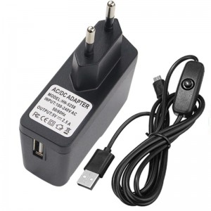 2.5A Micro USB Charger Power Supply and Cable for Raspberry Pi 3, Smartphones, Cellphones