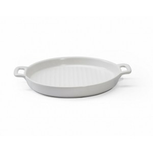 Fine Living Round Ceramic Oven Dish -  White