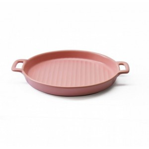 Fine Living Round Ceramic Oven Dish -  Pink