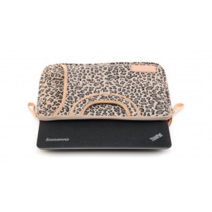 TUFF-LUV Leopard 15" Tablet/Laptop Clutch Canvas Bag
