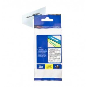 Brother TZe-M65 Matt Laminated Labelling Tape Cassette – 36mm White On Clear 36mm