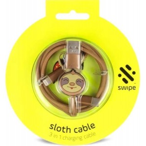 Swipe Sloth 3-In-1 Charging Cable