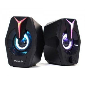 Microlab B26 2.0CH 2X3 Watt USB-Powered Game Multimedia Speaker with Colorful LED - Black