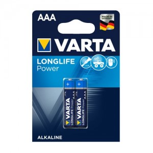 Varta Longlife Power Batteries AAA 2 Pack (Hi-Energy)