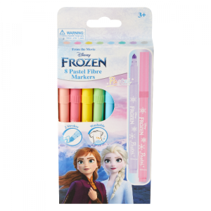 Frozen 8 Pastel Colour Fibre Markers - Multi-Colour