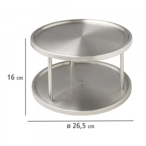 CUPBOARD TURNTABLE - 2-TIER LAZY SUSAN - DUO - STAINLESS STEEL