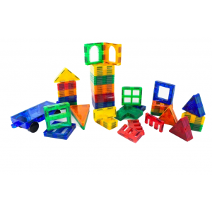 Magplay Magnetic Tiles - Kids Building Construction Game Set - 91 Pieces