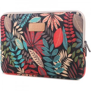Tuff-Luv LISEN Botanical Forest 15" Canvas Laptop Sleeve Case - Black
