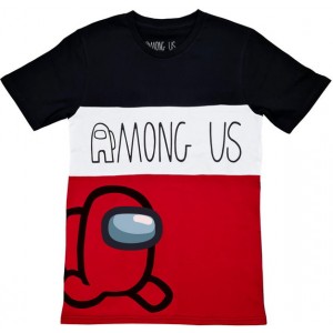 Among Us - Colour Block - T- Shirt - Black, White, Red (9-10 Years)