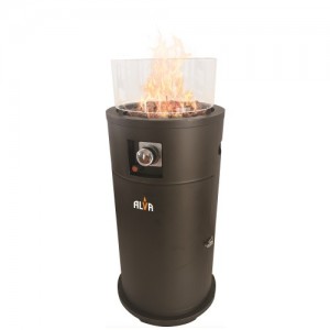 Alva Gas Short Stand Firepit Patio Heater (With Lava Stones)