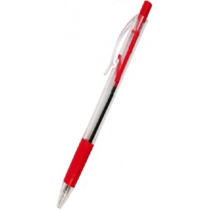 Foska Ballpoint Pen Push Type Retractable Single Red- 1.0mm Point