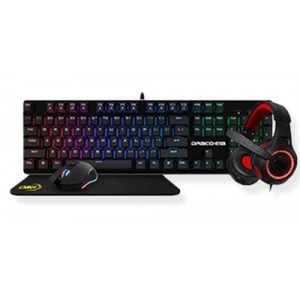 KWG Draco E1A 4 in 1 RGB Multi Colour Backlit Gaming Combo Set