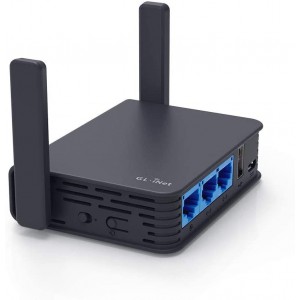 GL.iNet GL-AR750S-Ext (Slate) Gigabit Travel AC VPN Router  2.4G+5G Wi-Fi  128MB RAM  Repeater Bridge  OpenWrt/LEDE pre-Installed  Cloudflare DNS