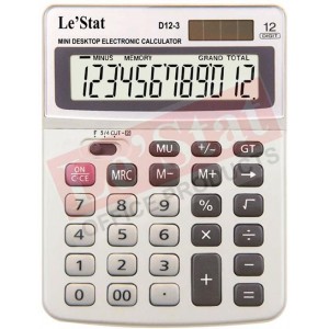 LeStat D12 Mini Desktop Calculator - White