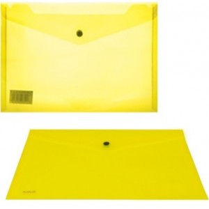 Marlin A4 Yellow Carry Folder with Press Stud on Flap Pack of 5