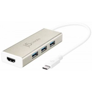 J5 Create JCH451 USB 3.1 Type-C 3-Port USB 3.0 Hub &amp; 4K HDMI