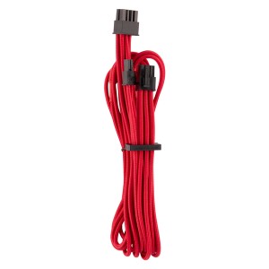 Corsair - Premium Individually Sleeved PCIe Cables (Single Connector) Type 4 Gen 4 - Red