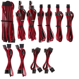 Corsair - Premium Individually Sleeved PSU Cables Pro Kit Type 4 Gen 4 - Red/Black