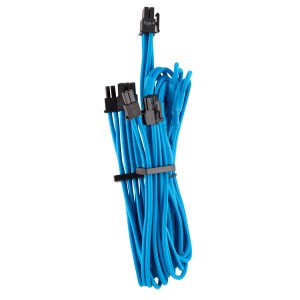Corsair - Premium Individually Sleeved PCIe Cables (Dual Connector) Type 4 Gen 4 - Blue