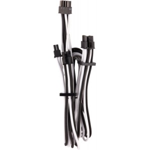 Corsair - Premium Individually Sleeved PCIe Cables (Dual Connector) Type 4 Gen 4 - White/Black