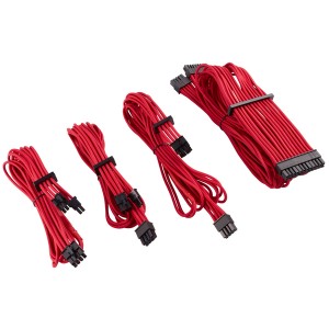 Corsair - Premium Individually Sleeved PSU Cables Starter Kit Type 4 Gen 4 - Red