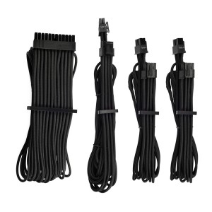 Corsair - Premium Individually Sleeved PSU Cables Starter Kit Type 4 Gen 4 - Black