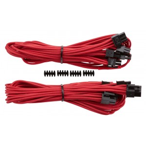 Corsair - Individually Sleeved Type 4 PSU Cables PCIe  With Dual Connectors - Red