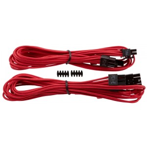 Corsair - Individually Sleeved Type 4 PSU Cables PCIe  With Single Connector - Red