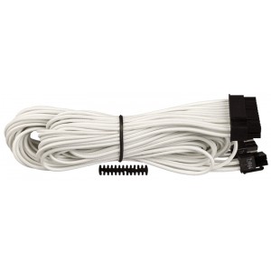 Corsair - Individually Sleeved Type 4 PSU Cables  ATX 24 Pin - White