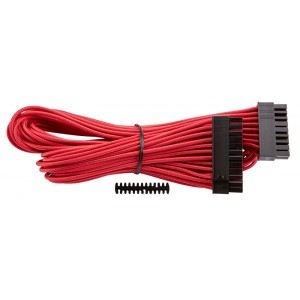 Corsair - Individually Sleeved Type 4 PSU Cables  ATX 24 Pin - Red