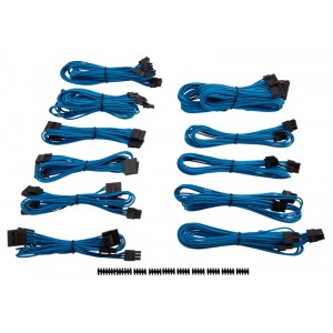 Corsair Premium Individually Sleeved Flexible Paracorded Modular Cable Pro Kit - Blue