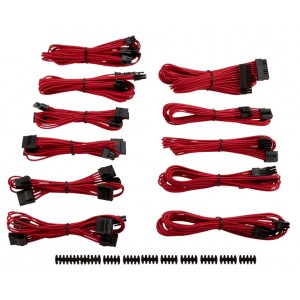 Corsair Premium Individually Sleeved Flexible Paracorded Modular Cable Pro Kit - Red