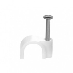 8mm Cable Clips 100 Pack - White