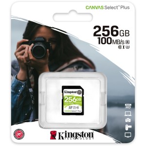 Kingston Technology - SDS2/256GB Canvas Select Plus SD Card Class 10 UHS-I 256GB Memory Card