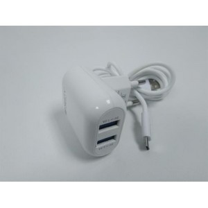 Nesty GRTA003 Dual USB Port Wall Charger- 2 Pin EU Power Adaptor