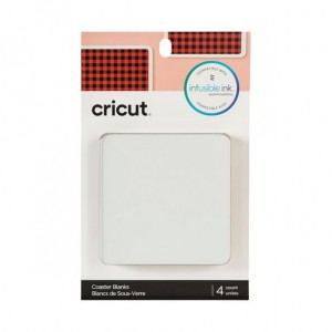 Cricut 2006581 Infusible Ink Aluminium Coasters 4-pack (White Square) 4 Square Coasters 3.75'' x 3.75'' (9.5 cm x 9.5 cm)