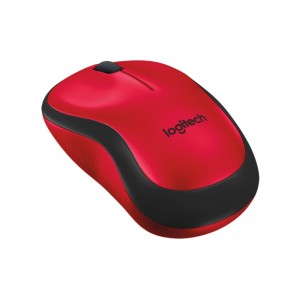 Logitech M220 Silent RF Wireless Optical Ambidextrous Mouse - Black/Red