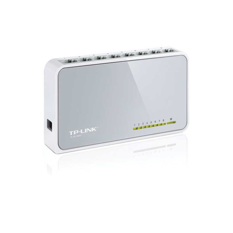 TP-LINK 8 Port Ethernet Mini Desktop Switch, 8x 10/100mbps RJ45 Ports, Plastic Case