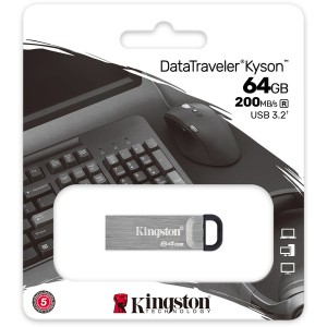 Kingston Technology - DataTraveler Kyson 64GB USB 3.2 Metal Flash Drive