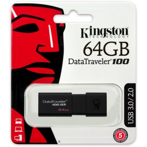 Kingston Technology - DataTraveler 100 G3 64GB USB 3.0 Flash Drive